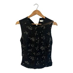 Flora Nikrooz Black Embellished Top Beaded Lace Tank Medium Evening Formal